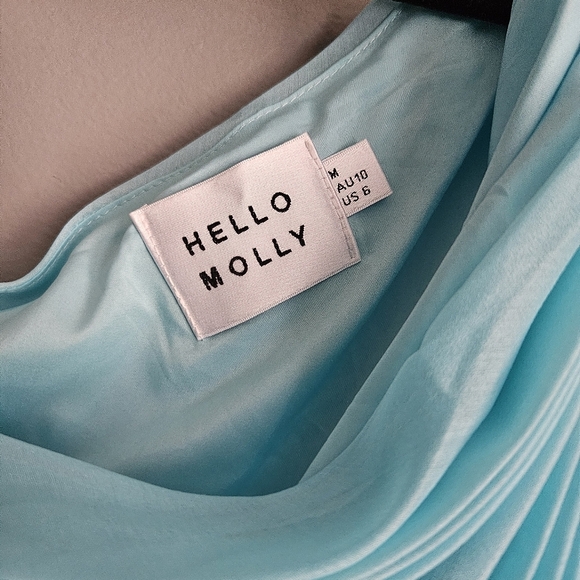 Hello Molly Taylor One Shoulder Midi Dress Mint M - Picture 4 of 10